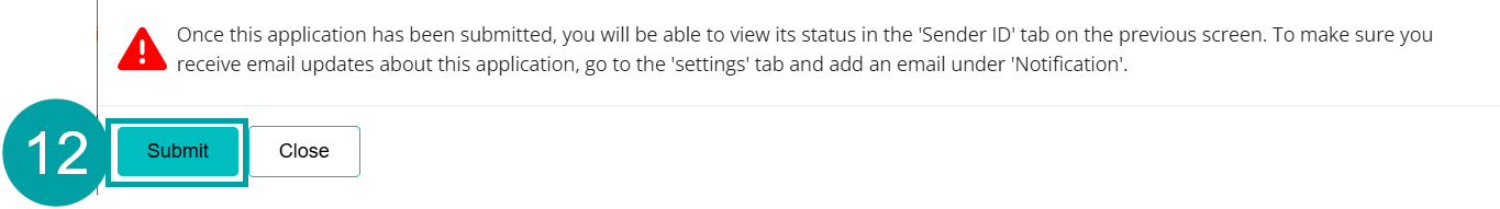 A screenshot of the of a submit button numbered 12. 