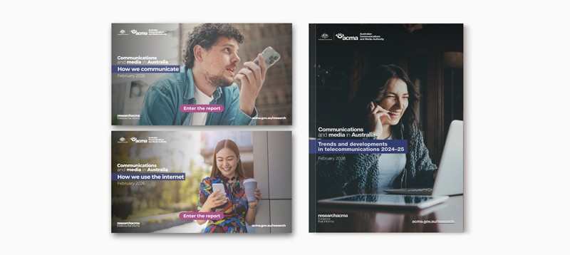 Comms and media in Australia 3 report cover images 2026