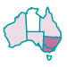 Graphic showing map of Australia and its states and territories