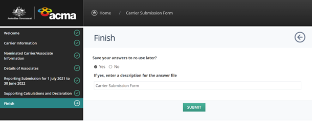 RBS portal: submit form