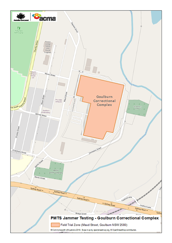 Map of Goulburn Correction Complex zone