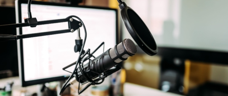 Decorative image - Radio station studio microphone