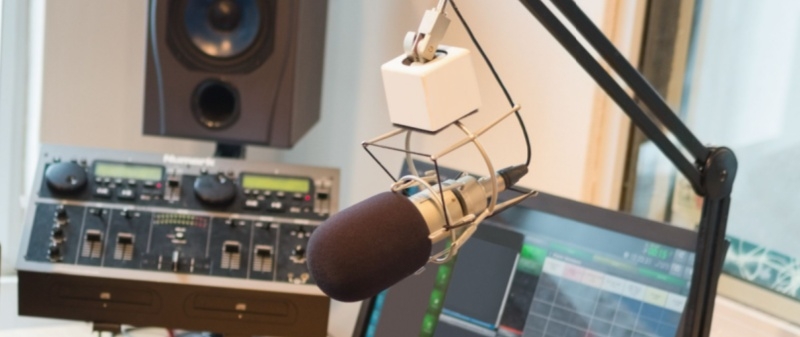 Decorative image - Radio studio interior with various equipment
