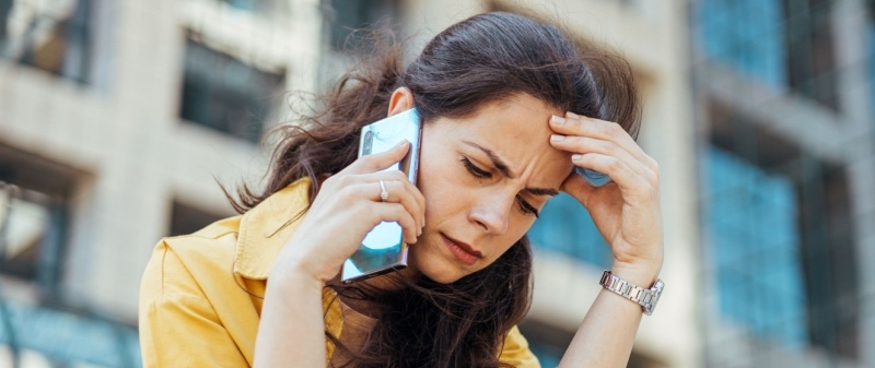 Decorative image - Stressed woman on phone