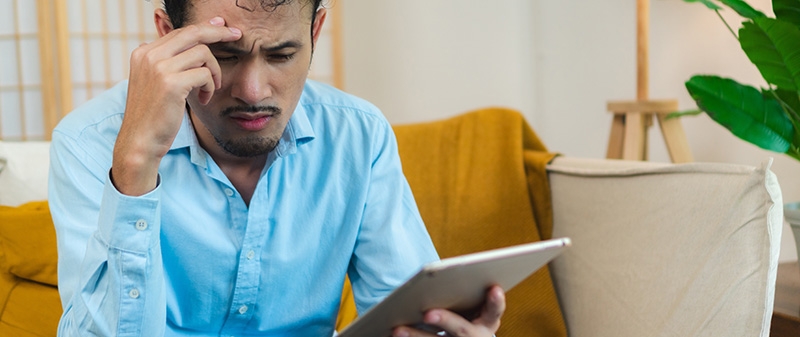 Person looking at a tablet