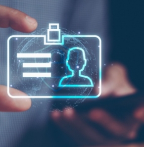 Decorative image - Person verifying digital ID on mobile phone