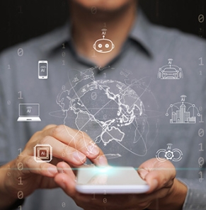 Person using ai on a mobile phone