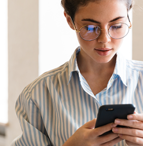 Decorative image: Person using a mobile phone