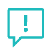 Exclamation mark in speech bubble graphic