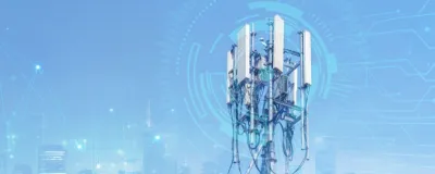 Decorative image - Telecommunications tower with spectrum illustration