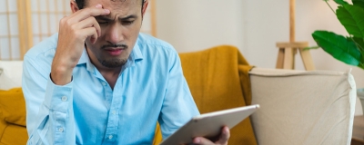 Person looking at a tablet