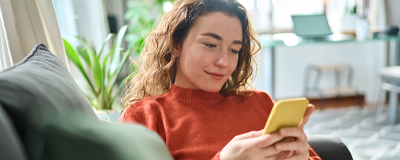 Decorative image - Lady using a mobile phone